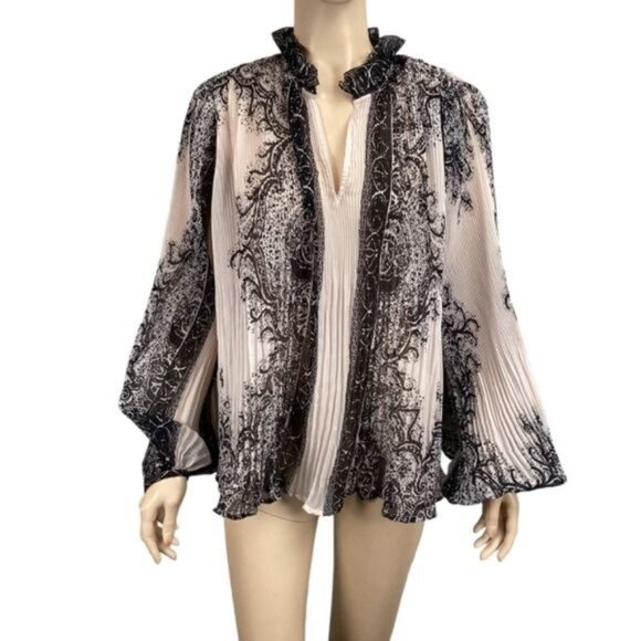 NWT Anthropologie Forever that Girl sheer pleated blouse size medium - Picture 6 of 12